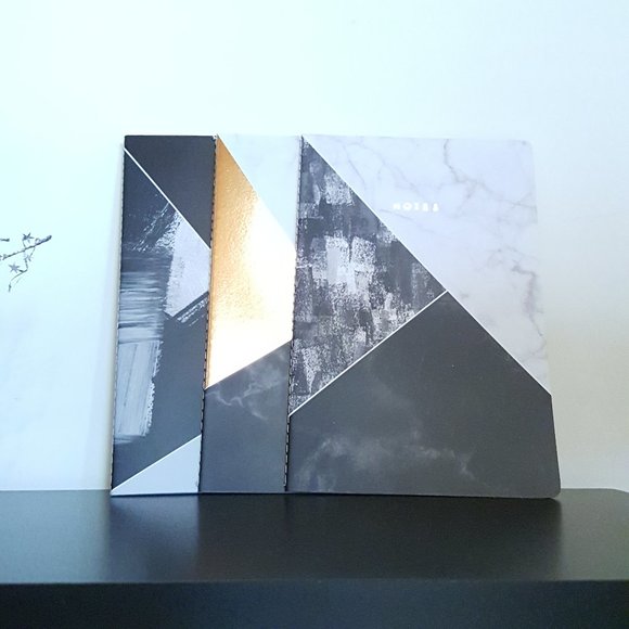 2/$20 Lined Softcover Notebooks Marble Geometric Set of 3 - Picture 12 of 14